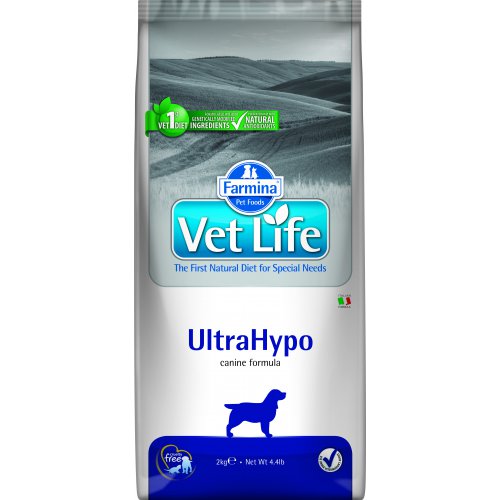 Упаковка Сухие корма для собак Vet Life ULTRAHYPO Диета при пищевой аллергии и непереносимости с ярко выраженной гиперчувсвтельностью